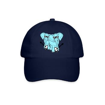2 Gitarren Elefanten Süße Zwei Freunde Band Team - Baseballkappe - Blau/Blau - Vorne