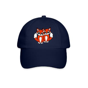 2 Amis Renards Roux Renard Deux Animaux Sauvages Équipe - Casquette classique - bleu/bleu - Devant