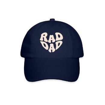 Retro Rad Dad Heart – Cooler Vater (Custom Color) - Baseballkappe - Blau/Blau - Vorne