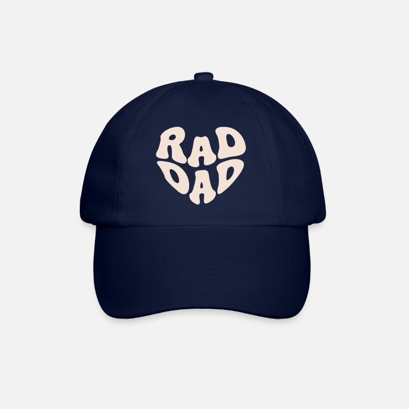 Retro Rad Dad Heart - Cool Father (Custom Color) - Baseball Cap - blue/blue