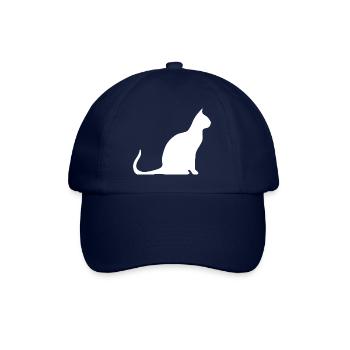 Katze Silhouette Minimal Design Cat Lover - Baseball Cap - blue/blue - Front