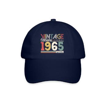 60. Geburtstag Geschenk Mann Original Februar 1965 - Baseballkappe - Blau/Blau - Vorne