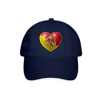 Herz (Sizilien / Sicilia) - Baseballkappe - Blau/Blau - Vorne