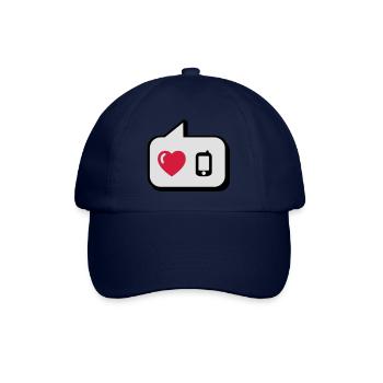 Sprechblase i love telefonieren - Baseballkappe - Blau/Blau - Vorne