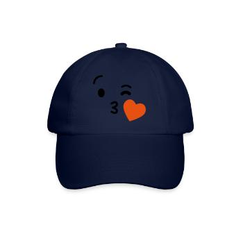 Emoji Kuss Herz Liebe Emoji - Baseballkappe - Blau/Blau - Vorne
