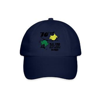70 birthday, owls on the wire rope, round - Baseball Cap - blue/blue - Front