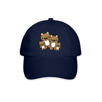Famille d'ours avec 2 petits enfants - Casquette classique - bleu/bleu - Devant