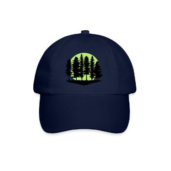 Forest and Full Moon, Trees - Baseball Cap - blue/blue - Front