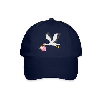Cigogne avec bébé - Casquette classique - bleu/bleu - Devant