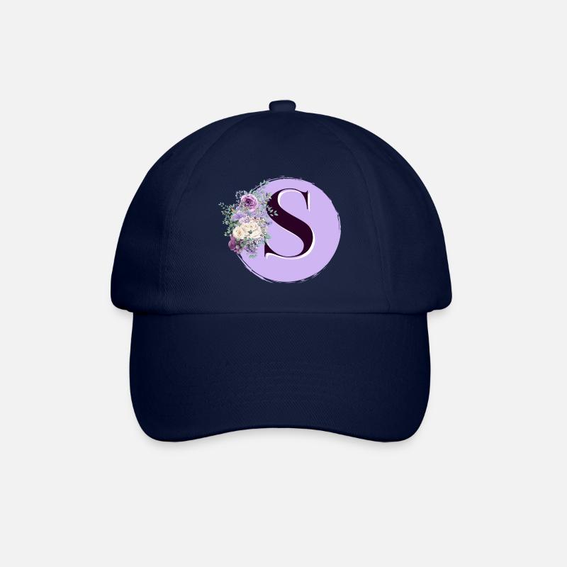 lettre S Couronne de fleurs - Casquette classique - bleu/bleu