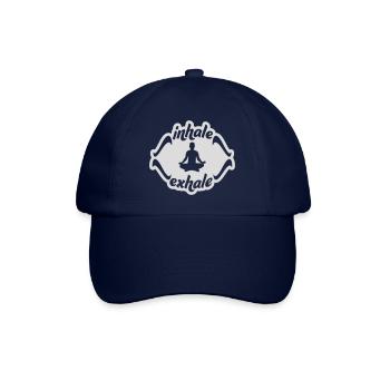 inhale exhale yoga Zitat - Baseballkappe - Blau/Blau - Vorne
