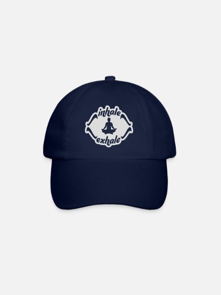 inhale exhale yoga Zitat - Baseballkappe - Blau/Blau