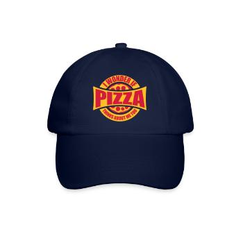 pizza thinks about me - Baseballkappe - Blau/Blau - Vorne