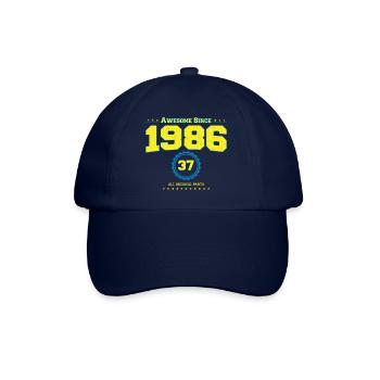 Awesome 1986 Shirt für Männer Frauen 37 Jahre alt 37th - Baseballkappe - Blau/Blau - Vorne