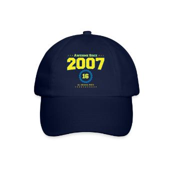 Awesome 2007 Shirt for Men Women 16 Year Old 16th - Baseball Cap - blue/blue - Front