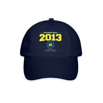Awesome 2013 Shirt für Männer Frauen 10 Jahre alt 10th - Baseballkappe - Blau/Blau - Vorne
