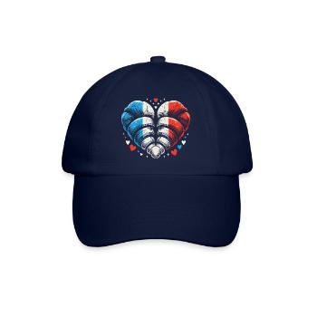 Französische Croissant Kunst - Lustiges Geschenk - Baseballkappe - Blau/Blau - Vorne