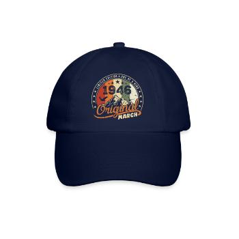 March 1946 Vintage 1946 Retro Birthday Gift - Baseball Cap - blue/blue - Front