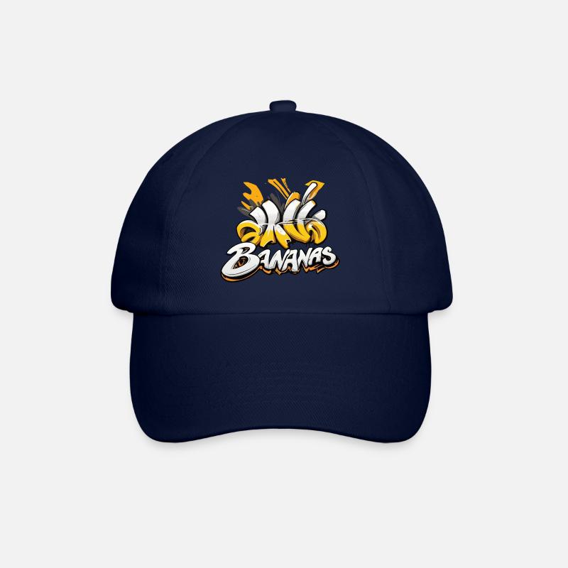 Bananen, Graffiti-Text - Baseballkappe - Blau/Blau
