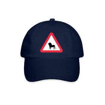Caution Lion Warning - Baseball Cap - blue/blue - Front