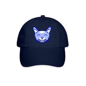 Pretty Cat Looking Happy Cheerful Smiling - Baseball Cap - blue/blue - Front