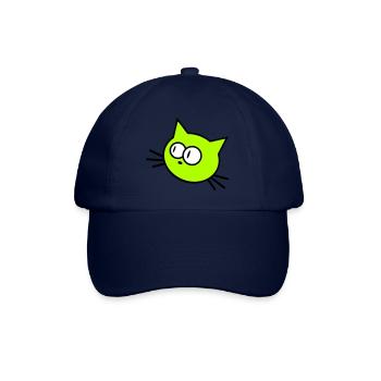 Neugierige Katze Guckt Lustig Ulkig Albern Komisch - Baseballkappe - Blau/Blau - Vorne