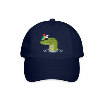 Oiseau chanteur sur crocodile – Harmonie animale - Casquette classique - bleu/bleu - Devant