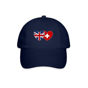 Royaume-Uni, Suisse, Drapeau, Coeur - Casquette classique - bleu/bleu - Devant