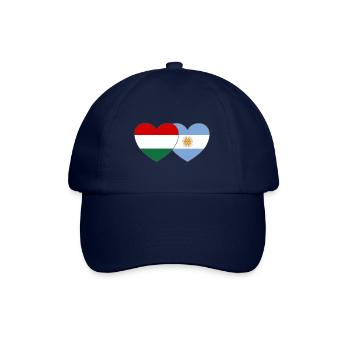 Ungarn Argentinien Flagge Herz - Baseballkappe - Blau/Blau - Vorne