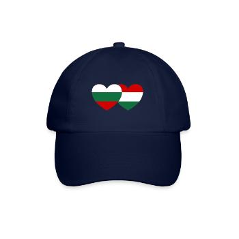 Bulgarien Ungarn Flagge Herz - Baseballkappe - Blau/Blau - Vorne