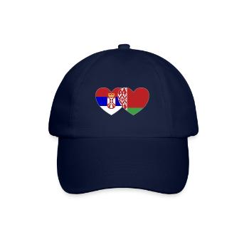 Serbien Belarus Flagge Herz - Baseballkappe - Blau/Blau - Vorne