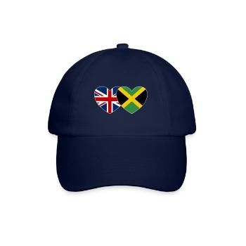 Großbritannien Jamaika Flagge Herz - Baseballkappe - Blau/Blau - Vorne
