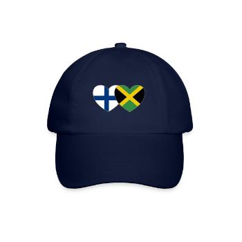 Finnland Jamaika Flagge Herz - Baseballkappe - Blau/Blau - Vorne