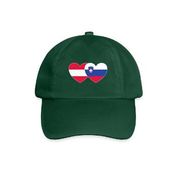 Österreich Slowenien Flagge Herz - Baseballkappe - Flaschengrün - Vorne