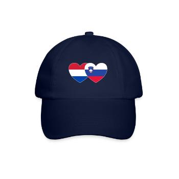 Holland Slowenien Flagge Herz - Baseballkappe - Blau/Blau - Vorne