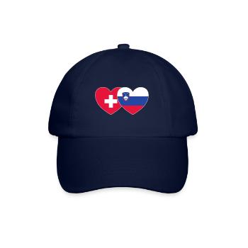 Switzerland Slovenia Flag Heart - Baseball Cap - blue/blue - Front