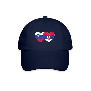 Slowenien Serbien Flagge Herz - Baseballkappe - Blau/Blau - Vorne