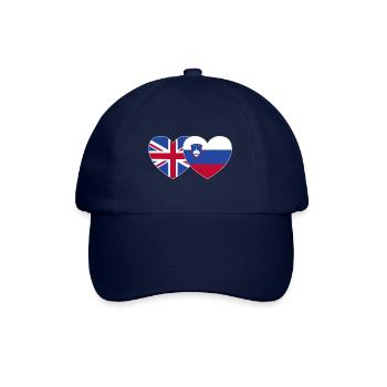 Großbritannien Slowenien Flagge Herz - Baseballkappe - Blau/Blau - Vorne