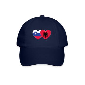 Slovenia Albania Flag Heart - Baseball Cap - blue/blue - Front