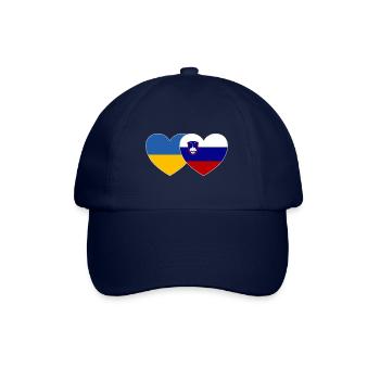 Ukraine Slowenien Flagge Herz - Baseballkappe - Blau/Blau - Vorne