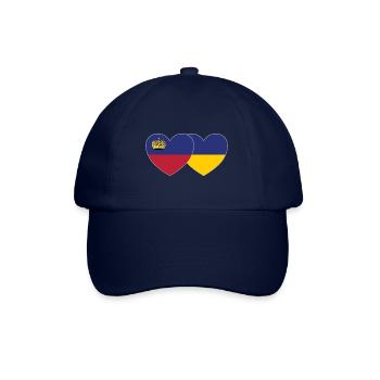 Liechtenstein Ukraine Flagge Herz - Baseballkappe - Blau/Blau - Vorne