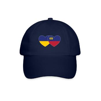 Ukraine Liechtenstein Flagge Herz - Baseballkappe - Blau/Blau - Vorne