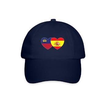 Liechtenstein Spain Flag Heart - Baseball Cap - blue/blue - Front