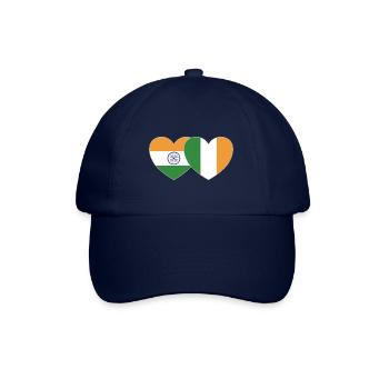 Indien Irland Flagge Herz - Baseballkappe - Blau/Blau - Vorne
