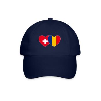 Switzerland Romania Flag Heart - Baseball Cap - blue/blue - Front
