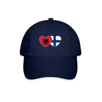 Albania Finland Flag Heart - Baseball Cap - blue/blue - Front