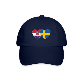 Kroatien Schweden Flagge Herz - Baseballkappe - Blau/Blau - Vorne