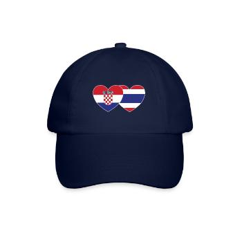 Kroatien Thailand Flagge Herz - Baseballkappe - Blau/Blau - Vorne