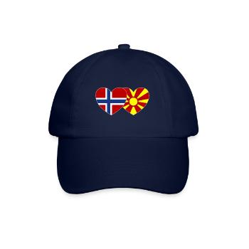 Norway Macedonia Flag Heart - Baseball Cap - blue/blue - Front