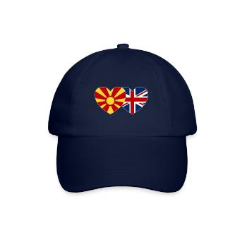 Macedonia England Flag Heart - Baseball Cap - blue/blue - Front